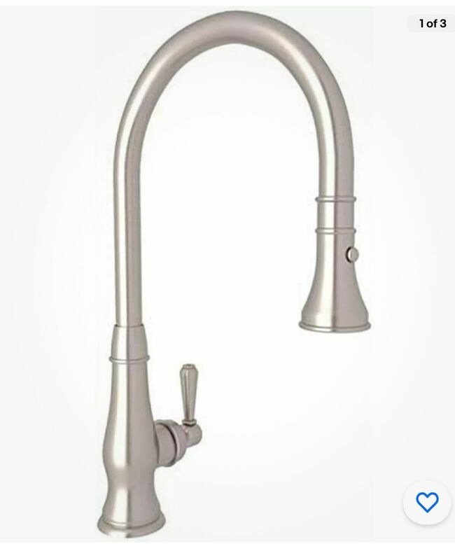 Rohl Patrizia A3420LMSTN-2 Single Hole Pull Down Kitchen Faucet , Satin Nickel