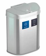 New 18.5 gal Stainless Steel Motion Sensor Recycling Bin