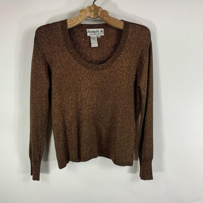 Joseph A Metallic Copper 80% Silk Sweater XL