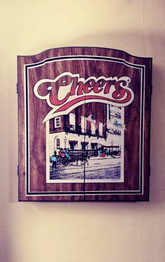 Cheers Dartboard Cabinet + Halex Competition Board