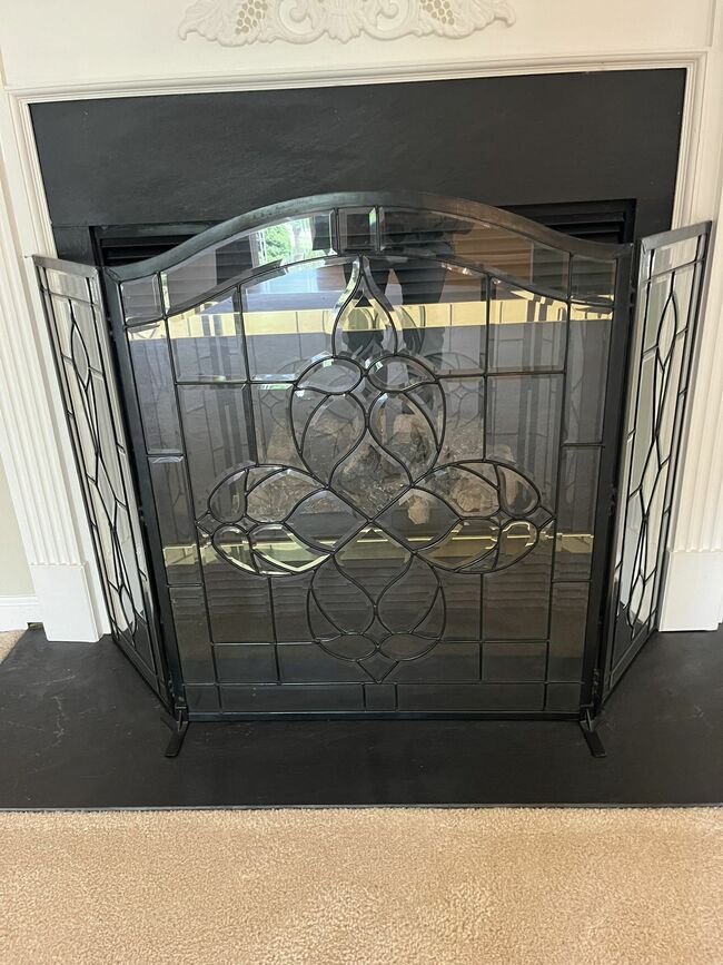 Beautiful Beveled Glass Fireplace Decorative Screen/Cover