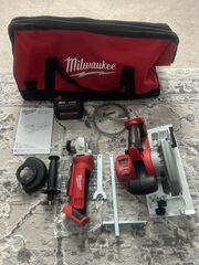 Milwaukee M18 Circular Saw + Milwaukee Grinder w/Paddle Switch + battery + bag