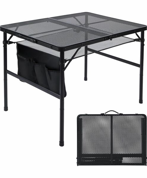 BRAND NEW 3x2 FT Lightweight Height Adjustable Metal Table with Mesh Desktop and Mesh Bag