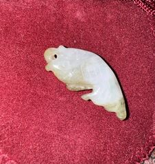 Vintage Jade Carved Fish Pendant