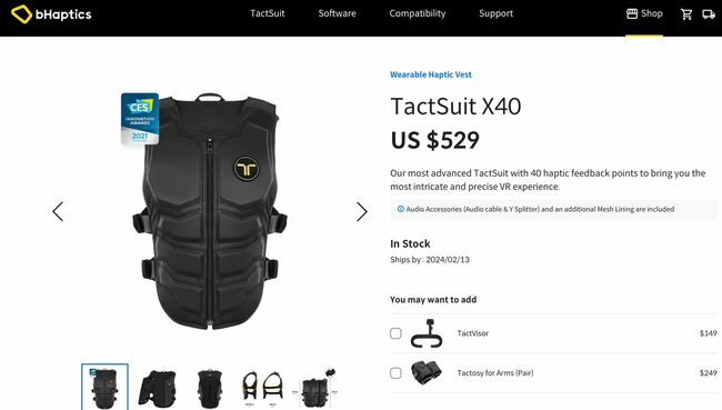 Tacsuit VR Xbox Playstation Vest