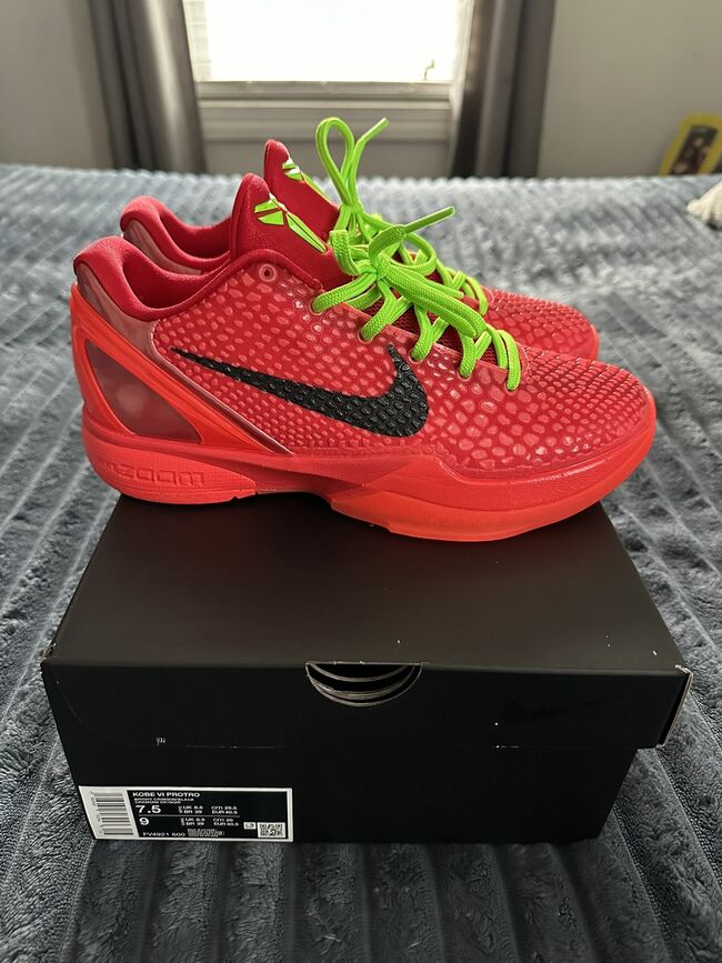Kobe 6 Protro Reverse Grinch Size 7.5 Men’s Worn 1x $300