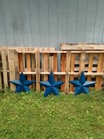 Handmade Navy Blue Metal 5 Point Farmhouse Country Barn Star