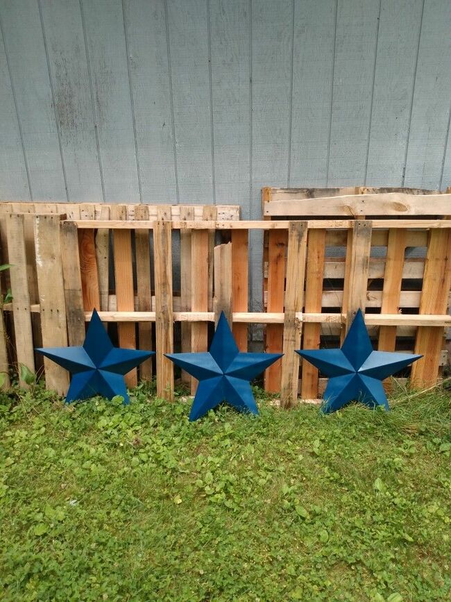 Handmade Navy Blue Metal 5 Point Farmhouse Country Barn Star