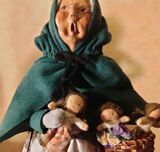 Byers Choice Carolers Woman Basket of Dolls Vintage 1995 SIGNED OBO