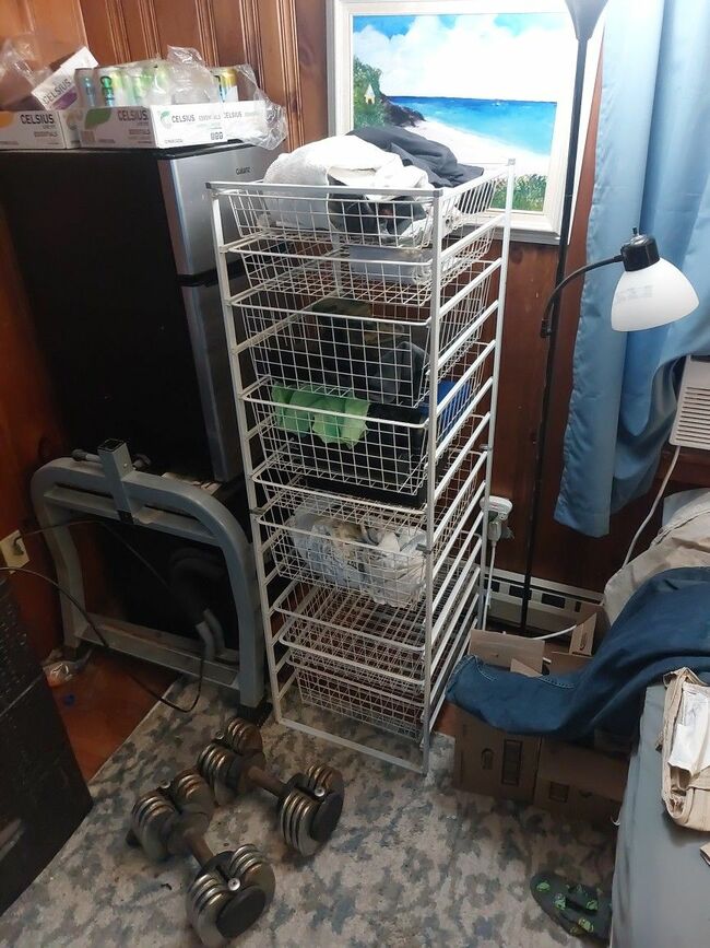 Nine Drawer Wired Storage Rack