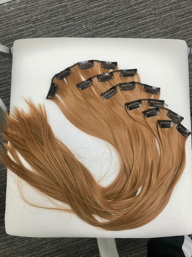 22" 16 clips hair extension clip in