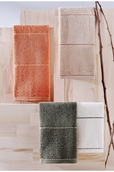 Carmine - Extra Soft, Modern 100% Cotton 50x90cm. Hand / Face Towel Set Very High Quality