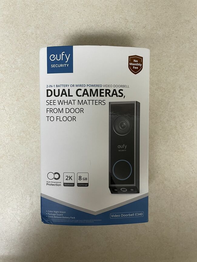 Eufy E340 Dual Camera Doorbell w/ New Extra Battery