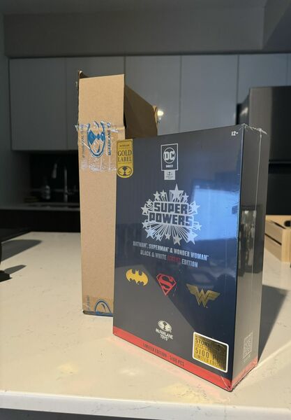 SDCC 2024 McFarlane toys Super Powers Black & White Accent Edition Gold Label