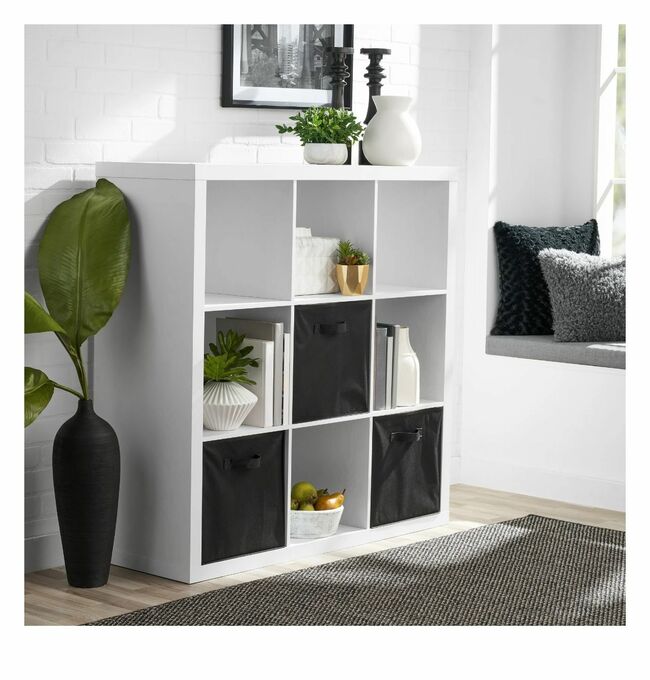 Better Homes & Gardens 9-Cube Storage Organizer, White Texture