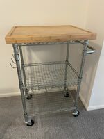 Kitchen Cart With Bamboo Top Cutting Board