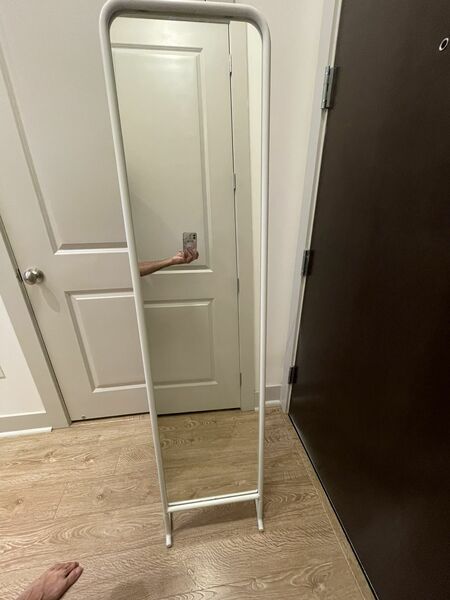IKEA long white floor mirror