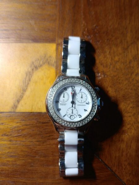Ladies Michele Tahitian Quartz Chronograph Watch w/Diamond Bezel  No Box