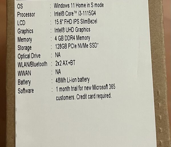 Acer N20C5 Laptop New