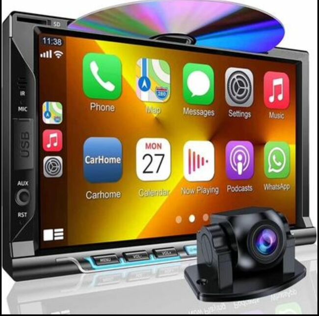 Double 2Din Car Stereo Radio CD/DVD Player 7" HD Touch Screen Car Stereo Carplay