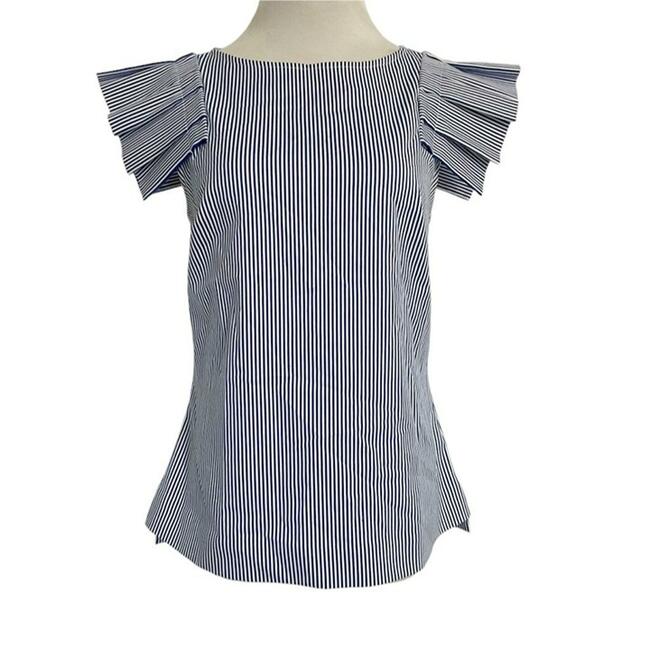 Ted Baker Size 2 Medium  Top Blouse Ruffle Sleeve Stripe