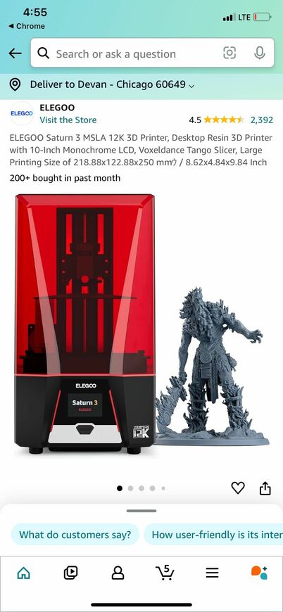 ELEGOO Saturn 3 MSLA 12K 3D Printer