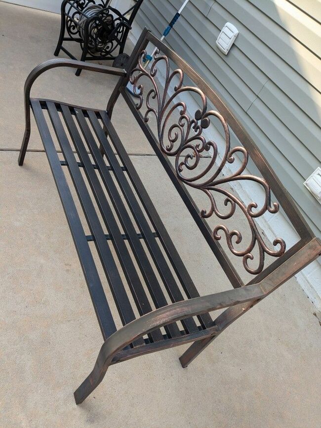 Meatle Antique Rustic Look Outdoor Bench