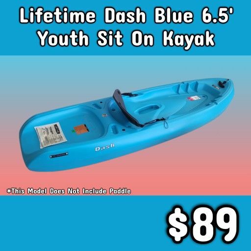 NEW Lifetime Dash Blue 6.5' Youth Sit On Kayak: Njft
