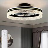 20in Low Profile Bladeless Ceiling Fans with 3 Light Colors 6 Wind Speeds
