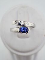 14k gold 0.65ct tanzanite and diamond ring