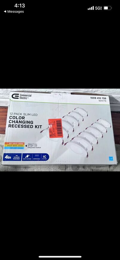 CE Pro Value Series LED 4" Round Adj Color Temp Canless Recessed Lights- 12 Pack