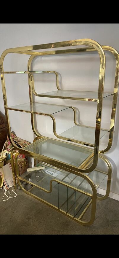 Brass And glass etagere