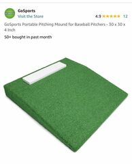 GoSports Portable Pitching Mound for Baseball Pitchers - 30 × 30 x 4 Inch