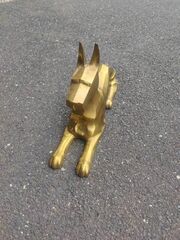 Mid Century Modern Great Dane Statue Door Stopper Brass