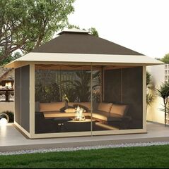 Outdoor Canopy Shelter with Mosquito Netting 4 Stanbags Instant Gazebo Tent for Lawn, Garden, Backyard, Deck
