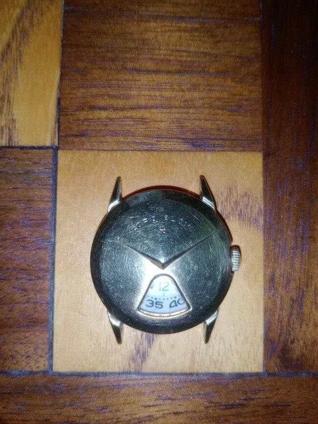 Vintage Lord Elgin Chevron Jump Hour Mechanical Watch No Band No Box *Runs & Keeps Time*