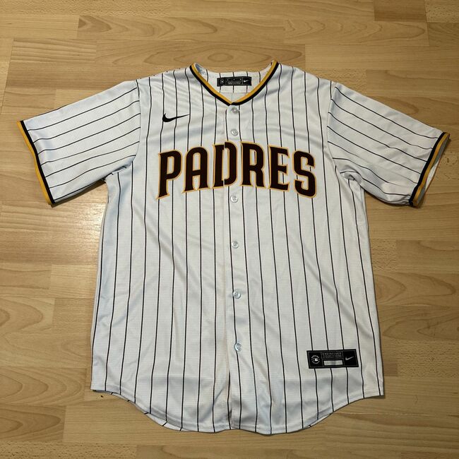 Nike San Diego Padres  Jersey Size Medium White Brown Striped MLB