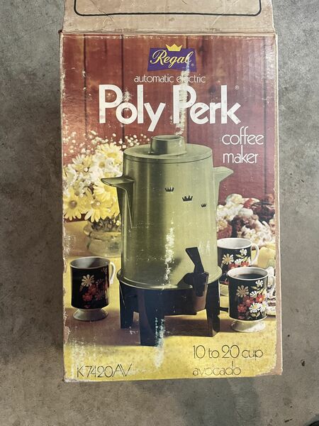 1970s Coffee Urn. MCM Avocado Green