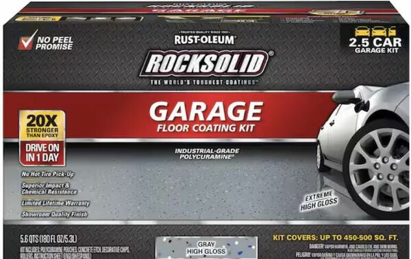 Rust-Oleum RockSolid 180 oz. Gray Polycuramine 2.5 Car Garage Floor Kit