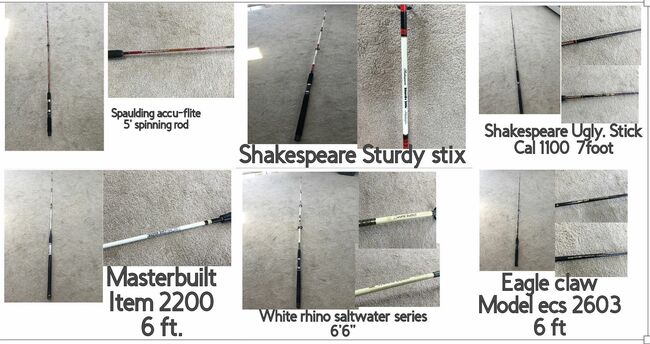 42) Fishing Rods + Accessories