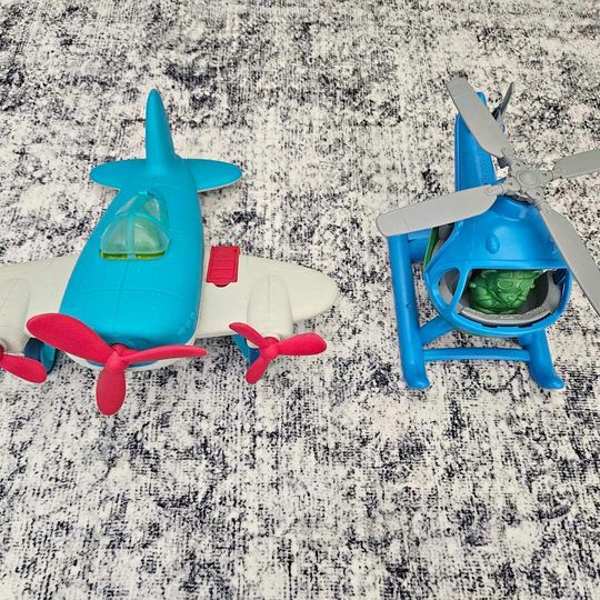 Green Toys Helicopter and Battat Plane (includes both)