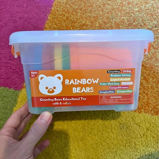 Kids toys-rainbow color sorting bears