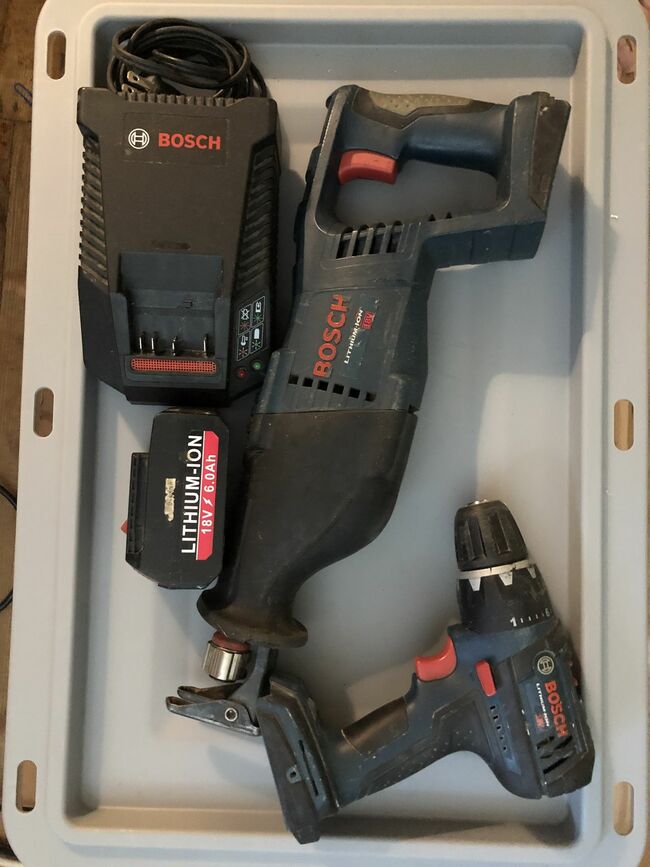 Bosch Reciprocating Cordless Saw 18 V and Bosch Drill 18 V  set