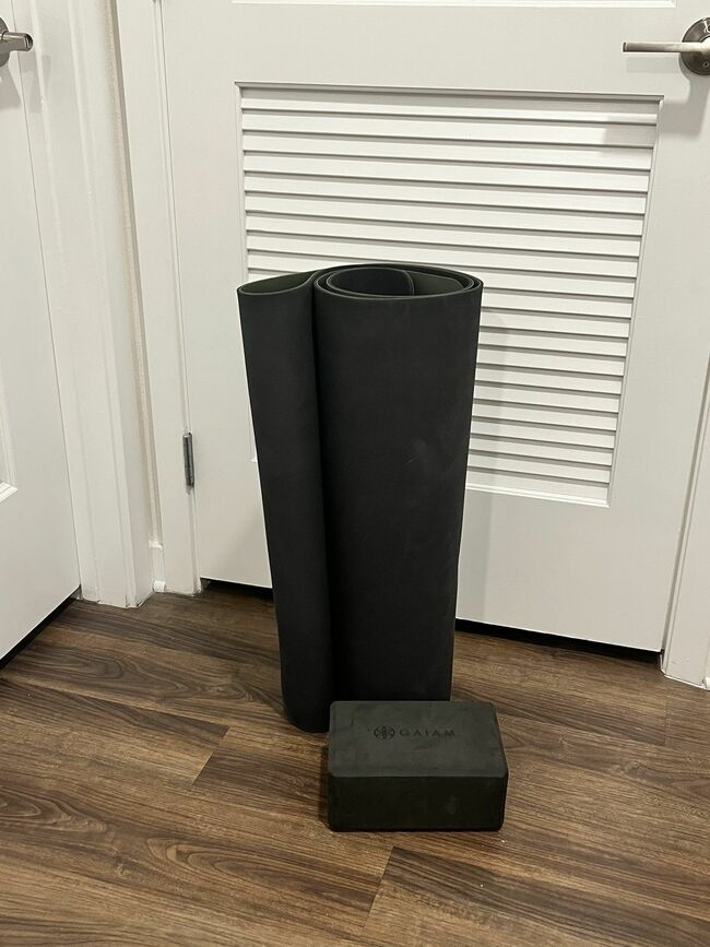 Alo Yoga mat and GAIAM yoga block (ONE SET)