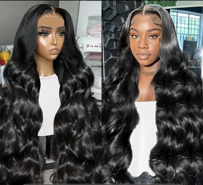 30 Inch  250% Plus Density Wig Body Wave Lace Front Wig Human Hair 13x6 T Part Swiss HD Lace Pre Plucked Natural Hairline With Baby Hair Natural Black