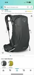Osprey Downburst 26L Men's Hiking Backpack, Dark Charcoal Mens
