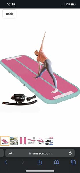 10FT Inflatable Gymnastics Mat W/ Electric Pump