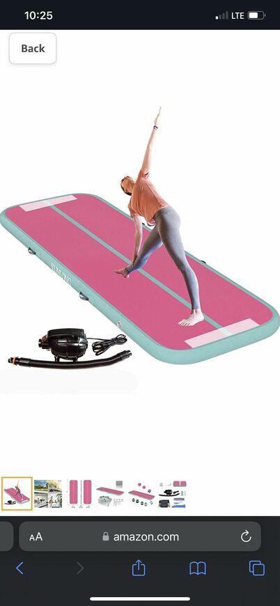 10FT Inflatable Gymnastics Mat W/ Electric Pump