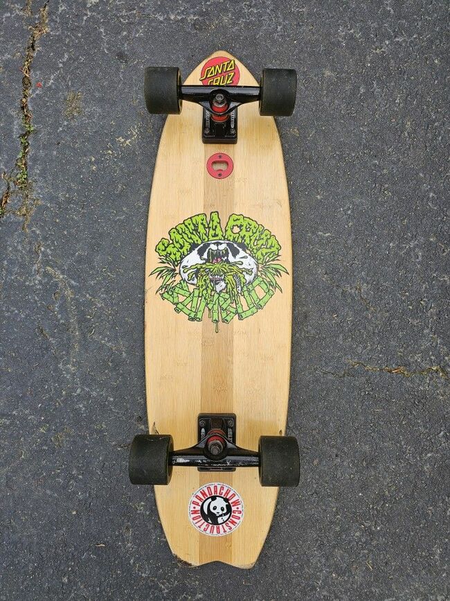 SANTA CRUZ BAMBOO SHARK Skateboard Complete - 9.7x33" Cruiser / Longboard / Bottle Opener