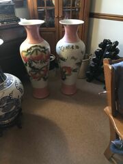Pair Large Orientle Floor Vases